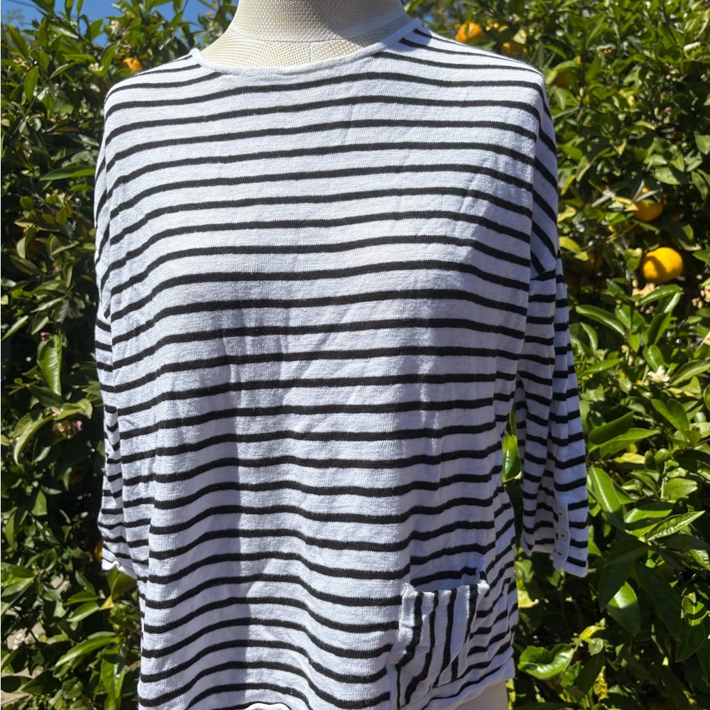 Striped Black and White Women's Top